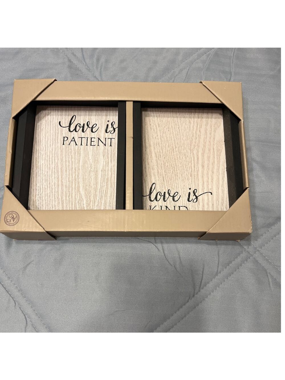 Love Is Patient Barnwood Box 2 pack NIB
